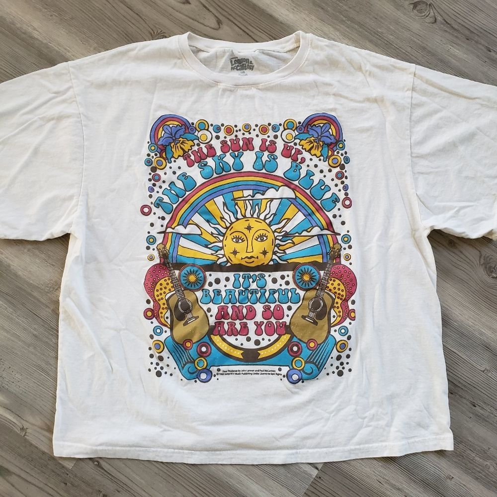 LYRICS by Lennon & McCartney retro vintage size men's large